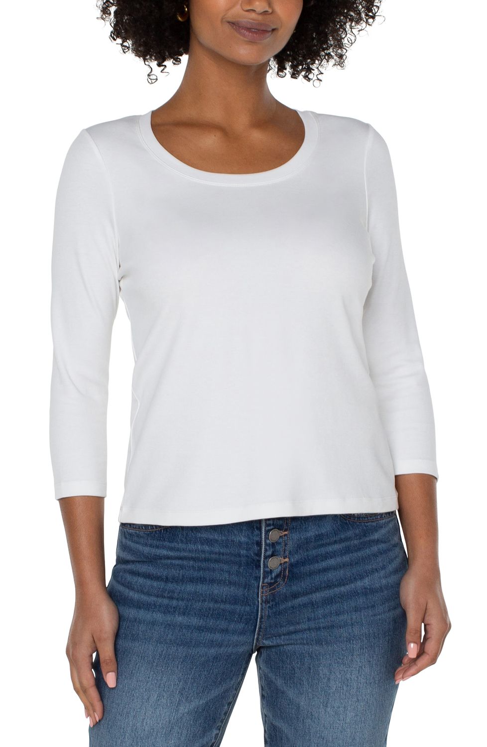 White Scoop Neck