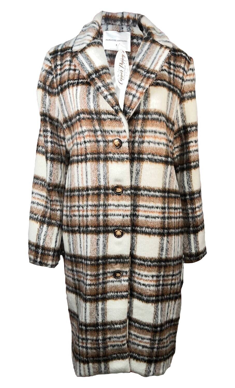 White &amp; Brown Plaid