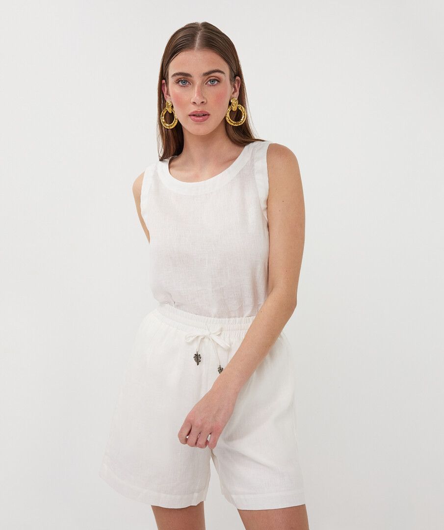Linen Sleeveless White