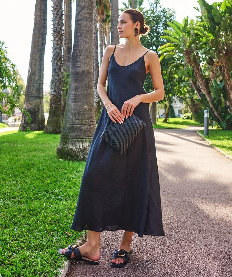 Long Linen Black