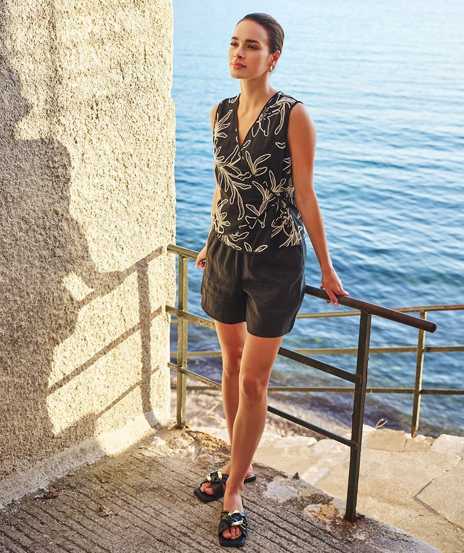 Elastic Linen Black