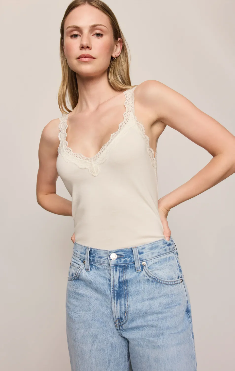 Eve Lace Tank Sandstone