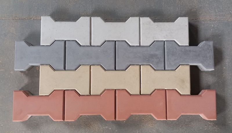 Pavés en béton en forme de H, fait main