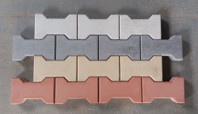 Pavés en béton en forme de H, fait main