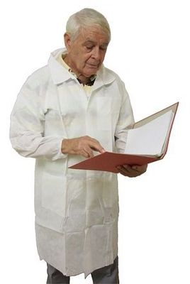 Blouses blanches de labo en PP à usage unique