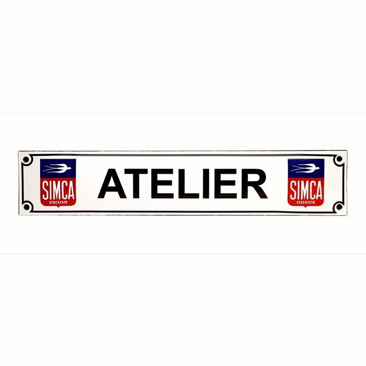 Plaque Emaillée "Atelier Simca"