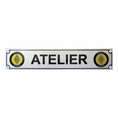 Plaque Emaillée "Atelier Renault"