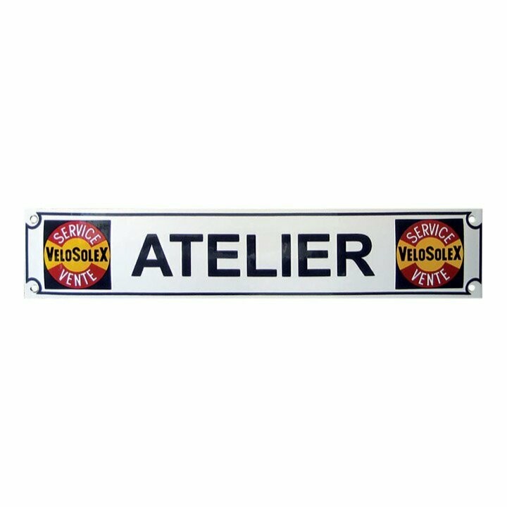 Plaque Emaillée "Atelier Vélosolex"