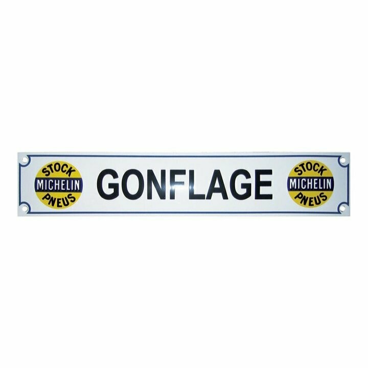 Plaque Emaillée "Gonflage Michelin"