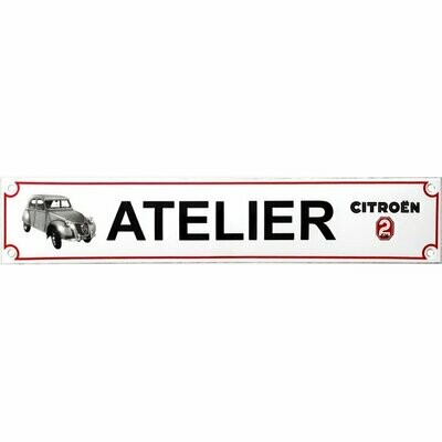 Plaque Emaillée "Atelier Citroën 2 CV"