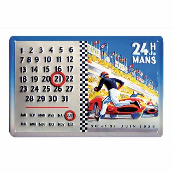 Plaque Publicitaire  Calendrier  "Le Mans 1959 "