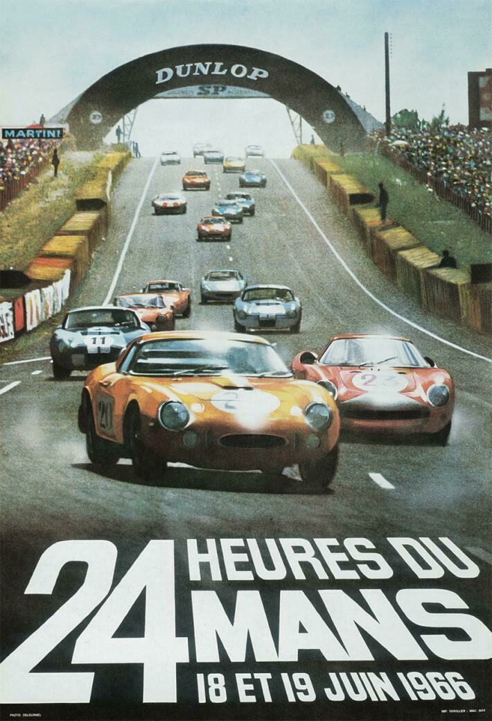 Bandeau Original 24 Heures Du Mans Juin 1960 – Automobile, Entoilé, France