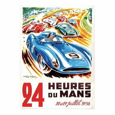 Plaque Métal Publicitaire Vintage "Le Mans 1956"