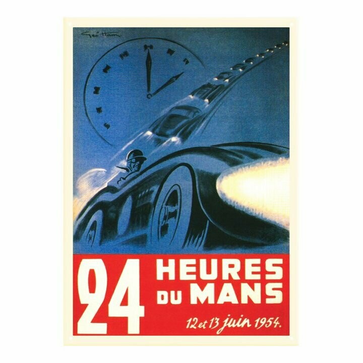 Plaque  Métal Publicitaire  Vintage "  Le Mans 1954 "
