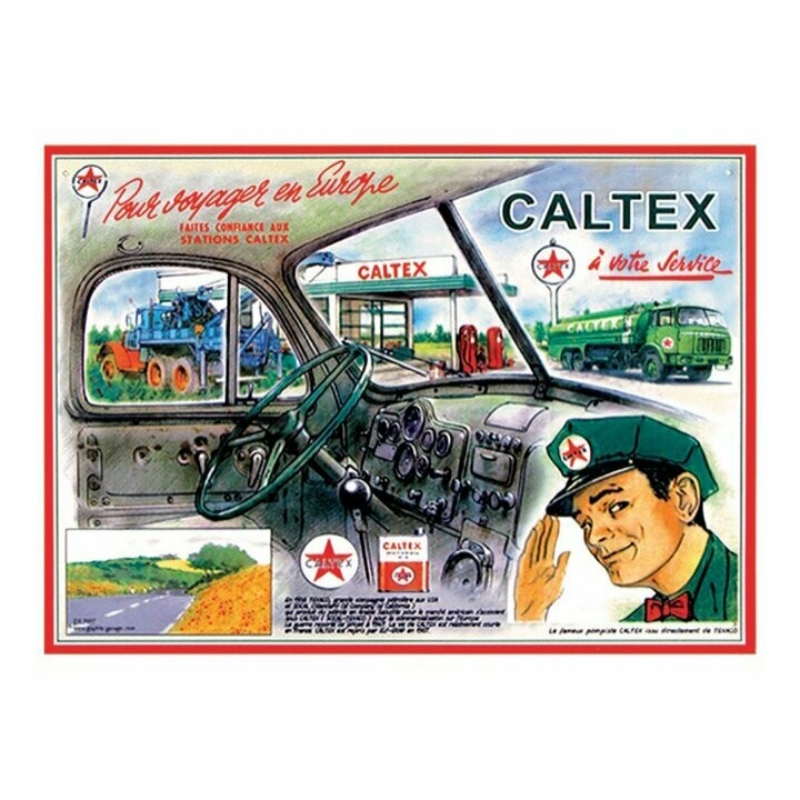 Plaque Métal Publicitaire Vintage "Caltex "