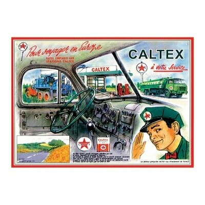Plaque Métal Publicitaire Vintage "Caltex "