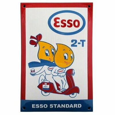 Plaque Emaillée "Esso 2T"