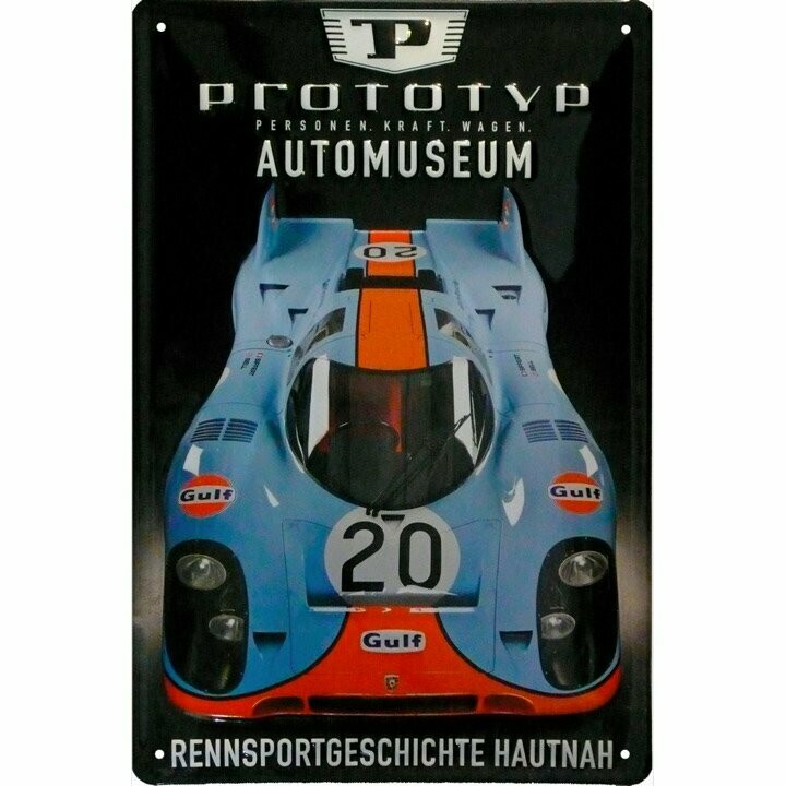Plaque Métal Publicitaire Vintage "Porsche Gulf "