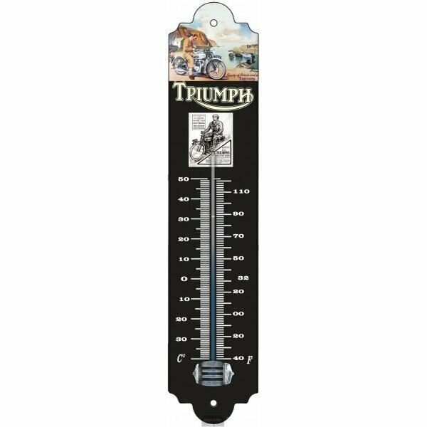 Thermomètre Vintage  aspect émaillé " Moto Triumph "