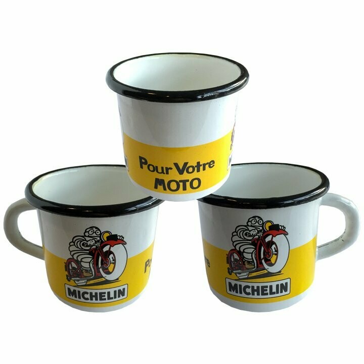 Mug Publicitaire Emaillé  " Michelin Moto Rouge "