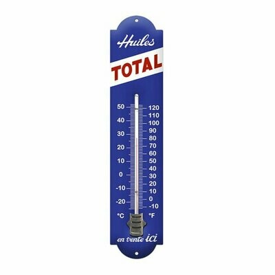 Thermomètre Publicitaire Vintage Emaillé " Huiles Total "