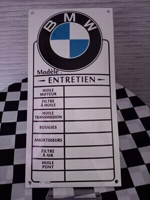 Plaque Emaillée Entretien BMW