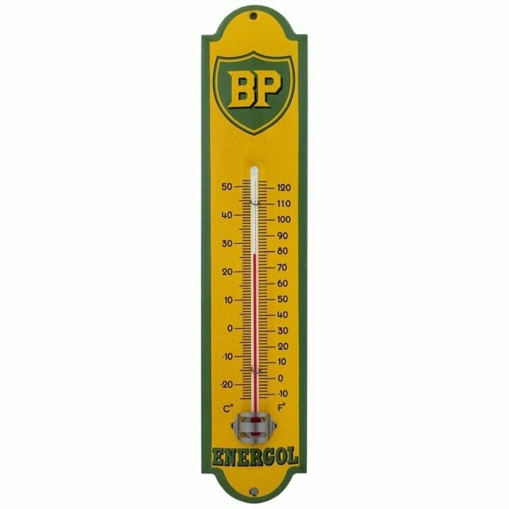 Thermomètre Vintage Emaillé "BP "