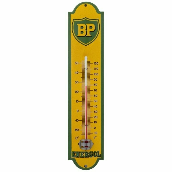 Thermomètre Publicitaire   Vintage Emaillé  "BP "
