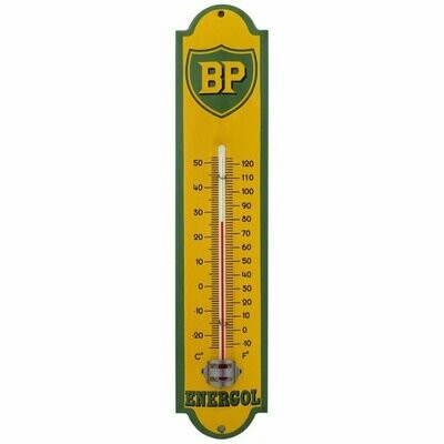 Thermomètre Publicitaire Vintage Emaillé "BP "