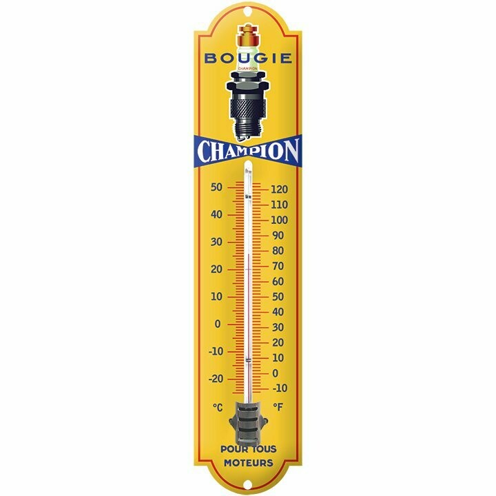 Thermomètre Vintage Emaillé " Bougies Champion "