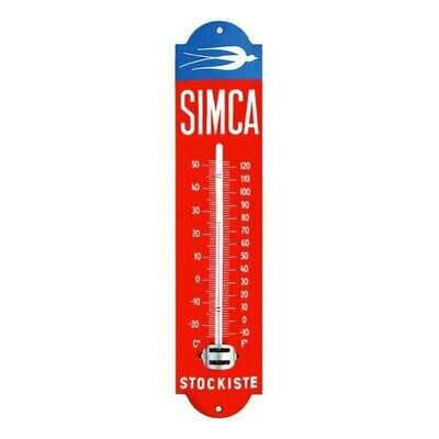 Thermomètre Publicitaire Vintage Emaillé "Simca "