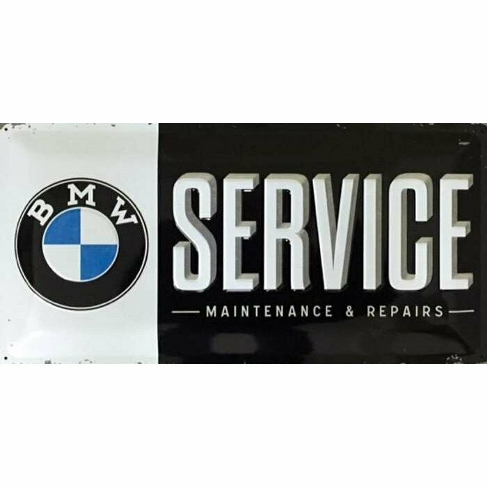 Plaque  Métal Publicitaire Vintage    " BMW Service "