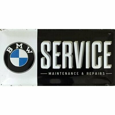 Plaque Métal Publicitaire Vintage " BMW Service "
