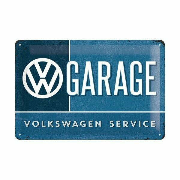 Plaque Métal  Publicitaire Vintage  "Volkswagen Garage "