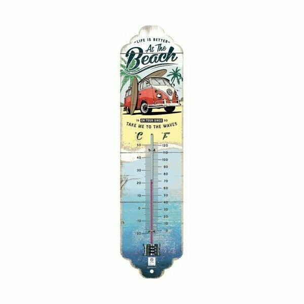 Thermomètre  Publicitaire Vintage  en Métal " Combi Beach "