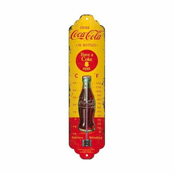 Thermomètre Publicitaire  Vintage  en Métal  "Coca Cola "
