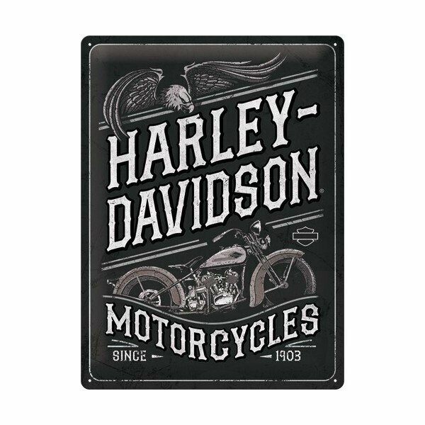 Plaque Métal  Publicitaire Vintage "Harley Davidson "