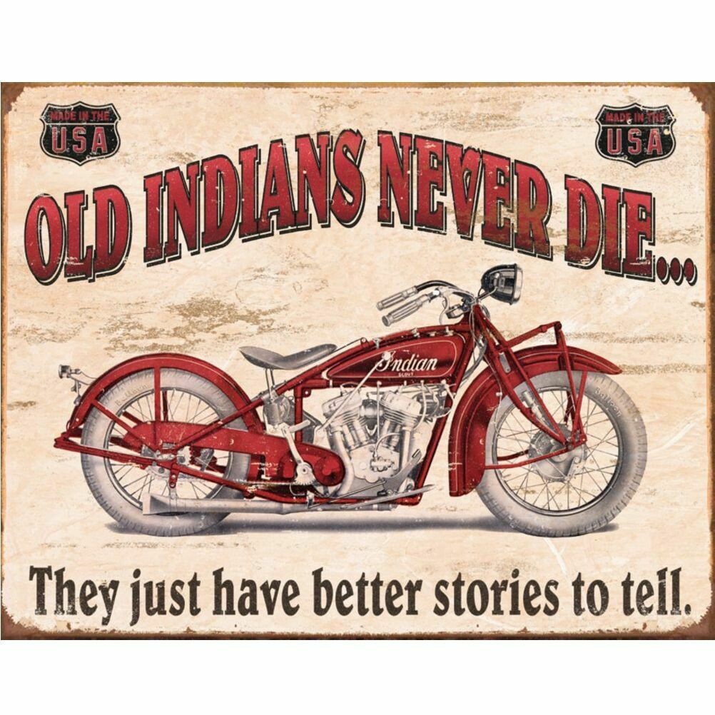 Plaque Métal Publicitaire   Vintage  Moto  Indian "Genuine Parts"
