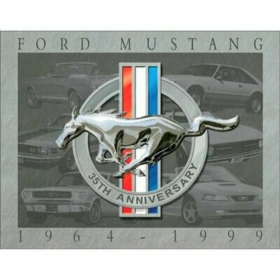 Plaque Métal Publicitaire Vintage  Mustang  "35 Years "