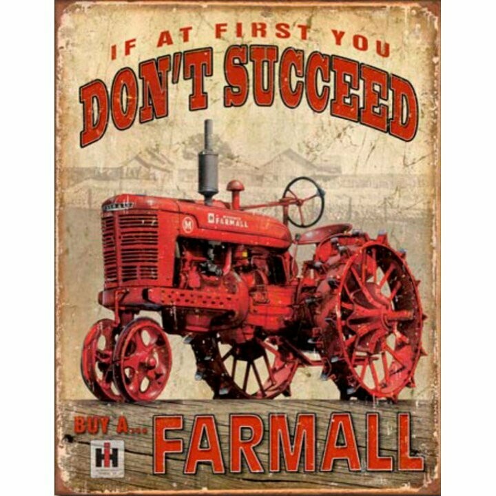 Plaque Métal  Publicitaire  Vintage "Tracteur Farmall "