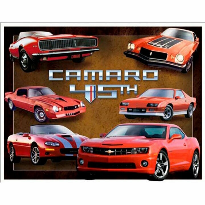 Plaque Métal Publicitaire Vintage  "Camaro 45 th "