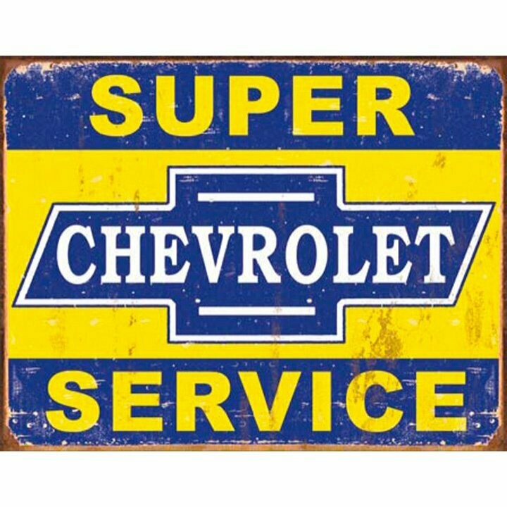 Plaque Métal Publicitaire Vintage   Chevrolet  " Super Service "