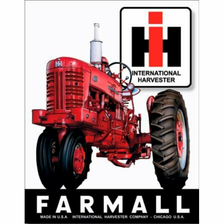 Plaque Métal Publicitaire Vintage " Tracteur  Farmall "