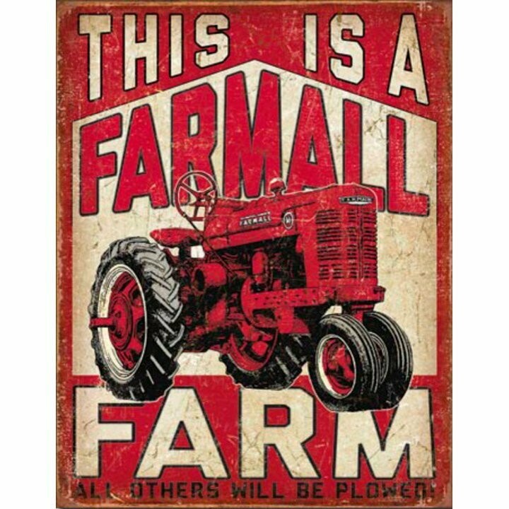 Plaque Métal Publicitaire Vintage " Tracteur  Farmall "