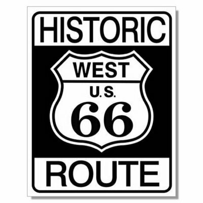 Plaque Métal Publicitaire Vintage Route 66 "Historic Route "