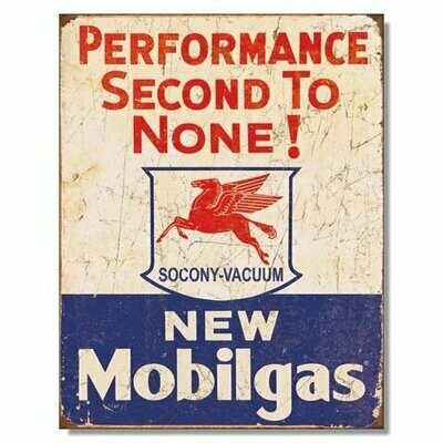 Plaque Métal Publicitaire Vintage Mobilgas "2 Nd to None "