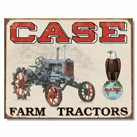 Plaque Métal Publicitaire  Vintage "  Tracteur Case "
