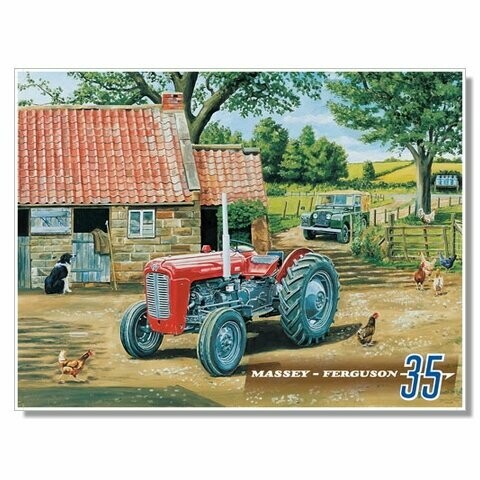 Plaque  Métal  Publicitaire Vintage  Tracteur "  Massey Ferguson "