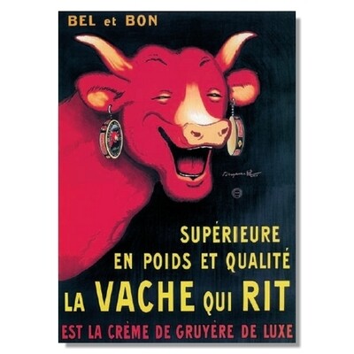 Plaque Métal Publicitaire Vintage "La Vache Qui Rit "