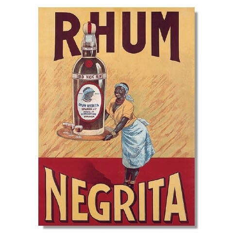 Plaque  Métal Publicitaire Vintage  " Rhum Negrita "